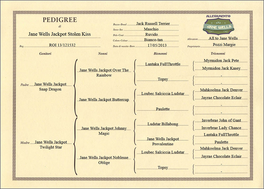 pedigree di jane-wells-jackpot-stolen-kiss